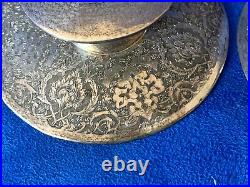 Antique Islamic Middle Eastern Engraved Silver Holder