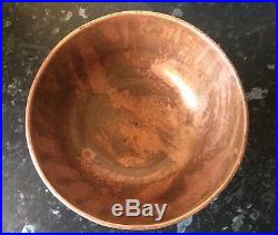 Antique Islamic Middle Eastern Qajar Copper Bowl Signed