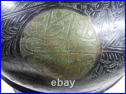 Antique Islamic Mughal Engraved Paan Daan Betel Nut Dome Bronze Box Handmade