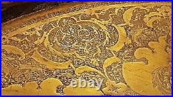 Antique Islamic Persian Art Qajar Period Hammer Engraved 58cm Large Brass Tray