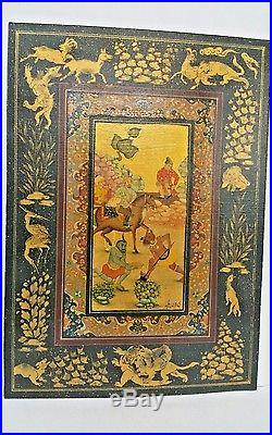 Antique Islamic Persian Gajar Papier Mache Lacquer Binding Book Cover
