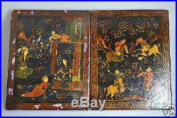 Antique Islamic Persian Qajar Papier Mache Lacquer Binding Book Cover 19c