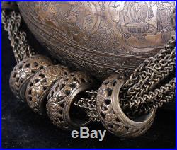 Antique Islamic Persian Qajar Sufi Dervish Brass Kashkul Begging Bowl