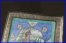 Antique Islamic Persian Silver and Enamel Box Case