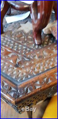 Antique Islamic Syrian Inlay Side Table jardinier
