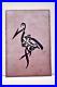 Antique Islamic Zoomorphic Calligraphy Stork Art Print Arabic Design 12x8 C 1950