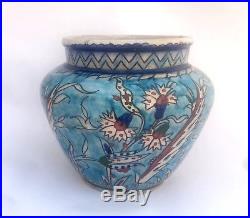 Antique Jerusalem Palestine Armenian Pottery Iznik Vase