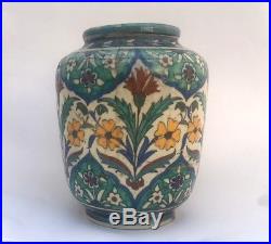 Antique Jerusalem Palestine Armenian Pottery Iznik Vase