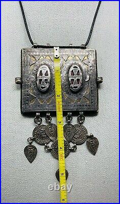 Antique Kazakh Tribal Silver Gilt Amulet