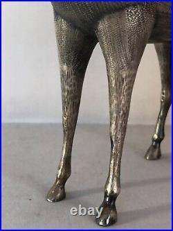 Antique Middle Eastern 84 Solid Silver Standing Deer Figurine