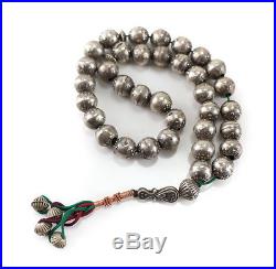 Antique Middle Eastern. 925 Sterling Silver Prayer Beads Misbaha Tasbih Sibha