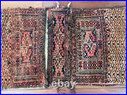 Antique Middle Eastern Baluch Camel Saddle Bag Oriental Rug for Pillows 41x21