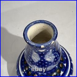 Antique Middle Eastern Blue And White Double Gourd Vase MARKED