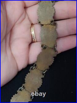 Antique Middle Eastern Bronze Star Moon Bracelet