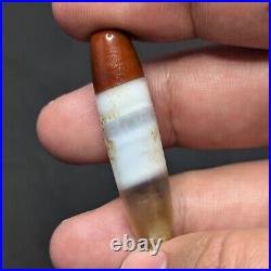 Antique Middle Eastern Chung Dzi Agate Bead Amulet