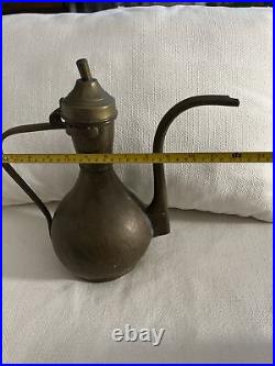 Antique Middle Eastern Copper Coffee Pot, 13 Tall, 10 3/4 Widest withHandle