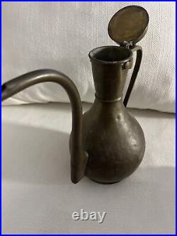 Antique Middle Eastern Copper Coffee Pot, 13 Tall, 10 3/4 Widest withHandle