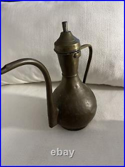 Antique Middle Eastern Copper Coffee Pot, 13 Tall, 10 3/4 Widest withHandle