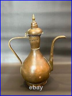 Antique Middle Eastern Copper Coffee Pot, 14 Tall, 10 3/4 Widest withHandle