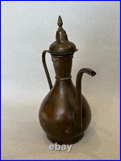 Antique Middle Eastern Copper Coffee Pot, 14 Tall, 10 3/4 Widest withHandle