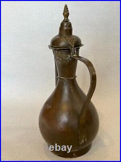 Antique Middle Eastern Copper Coffee Pot, 14 Tall, 10 3/4 Widest withHandle