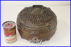 Antique Middle Eastern Copper Metal Lidded Storage Container Primitive Design