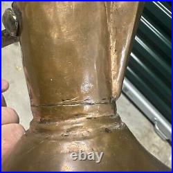 Antique Middle Eastern Copper Pitcher Primitive Style Handle As Is