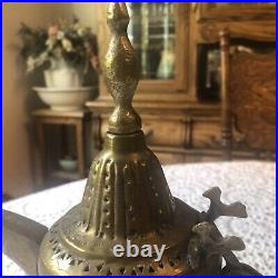 Antique Middle Eastern Dallah Arabic Coffee Pot 10