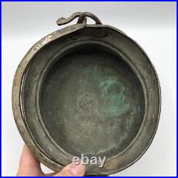 Antique Middle Eastern Engraved Copper Plated Tin Cauldron /b