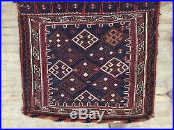 Antique Middle Eastern Flat Woven Saddle Bag Kilim