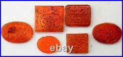 Antique Middle Eastern Hand Carved Carnelian Stones