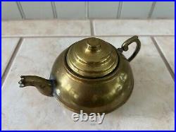 Antique Middle Eastern Hand Made Brass Samovar With Tray And Teapot