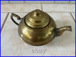 Antique Middle Eastern Hand Made Brass Samovar With Tray And Teapot