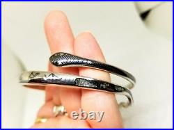 Antique Middle Eastern Iraqi Sterling & Neillo Coiled Snake Armcuff Bangle