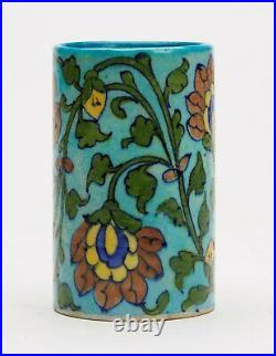 Antique Middle Eastern Iznik Painted Floral Vase 19 C