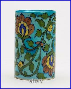Antique Middle Eastern Iznik Painted Floral Vase 19 C