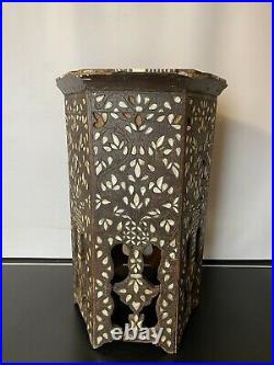 Antique Middle Eastern Moorish Inlaid Octagonal Side Table with Mother of Pearl