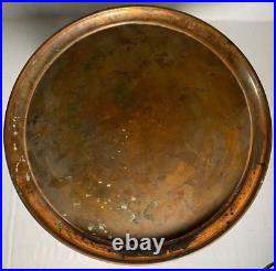Antique Middle Eastern Persian Islamic Copper Tray Ornate Wood Folding Base