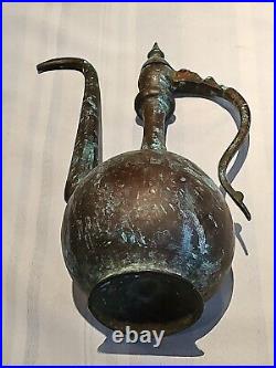 Antique Middle Eastern/Persian Large Tinned Copper Ewer 14 Inches High F/shippin