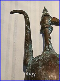 Antique Middle Eastern/Persian Large Tinned Copper Ewer 14 Inches High F/shippin