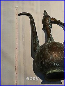 Antique Middle Eastern/Persian Large Tinned Copper Ewer 14 Inches High F/shippin