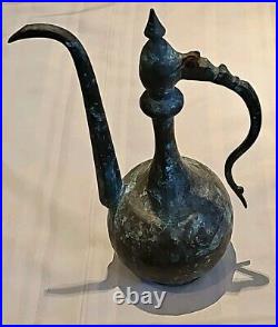 Antique Middle Eastern/Persian Large Tinned Copper Ewer 14 Inches High F/shippin