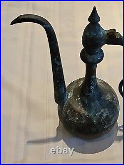 Antique Middle Eastern/Persian Large Tinned Copper Ewer 14 Inches High F/shippin