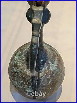 Antique Middle Eastern/Persian Large Tinned Copper Ewer 14 Inches High F/shippin