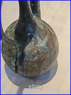 Antique Middle Eastern/Persian Large Tinned Copper Ewer 14 Inches High F/shippin