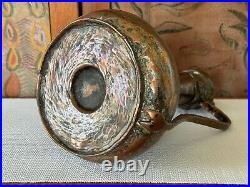 Antique Middle Eastern Persian Tinned Hand-Hammered Copper Ewer