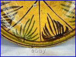 Antique Middle Eastern Polychrome Glazed Earthenware Pottery Bowl