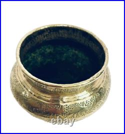 Antique Middle Eastern Qajar Dynasty Solid Brass Egyptian Cache Pot Planter