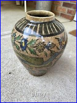 Antique? Middle Eastern Qajar Persian Pottery Vase Jar Item 11