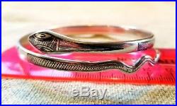 Antique Middle Eastern SIGNED Sterling Neillo Coiled Snake Bracelet